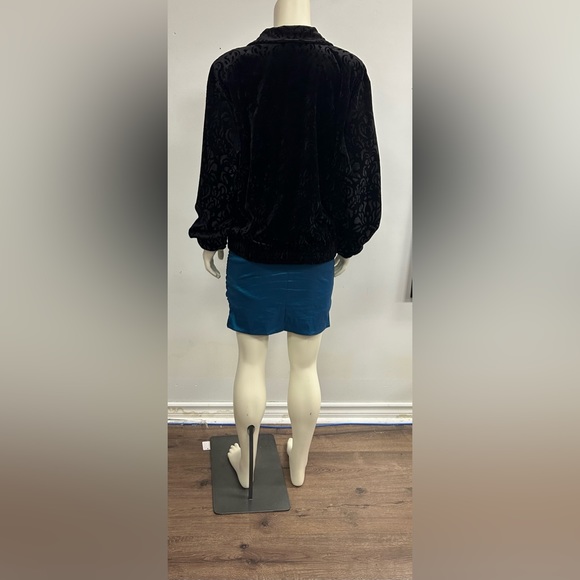 TEDDI VELVET DAMASK FULL ZIPPER TRACK JACKET ELASTIC WAISTBAND AND CUFFS SIZE M - Picture 7 of 10